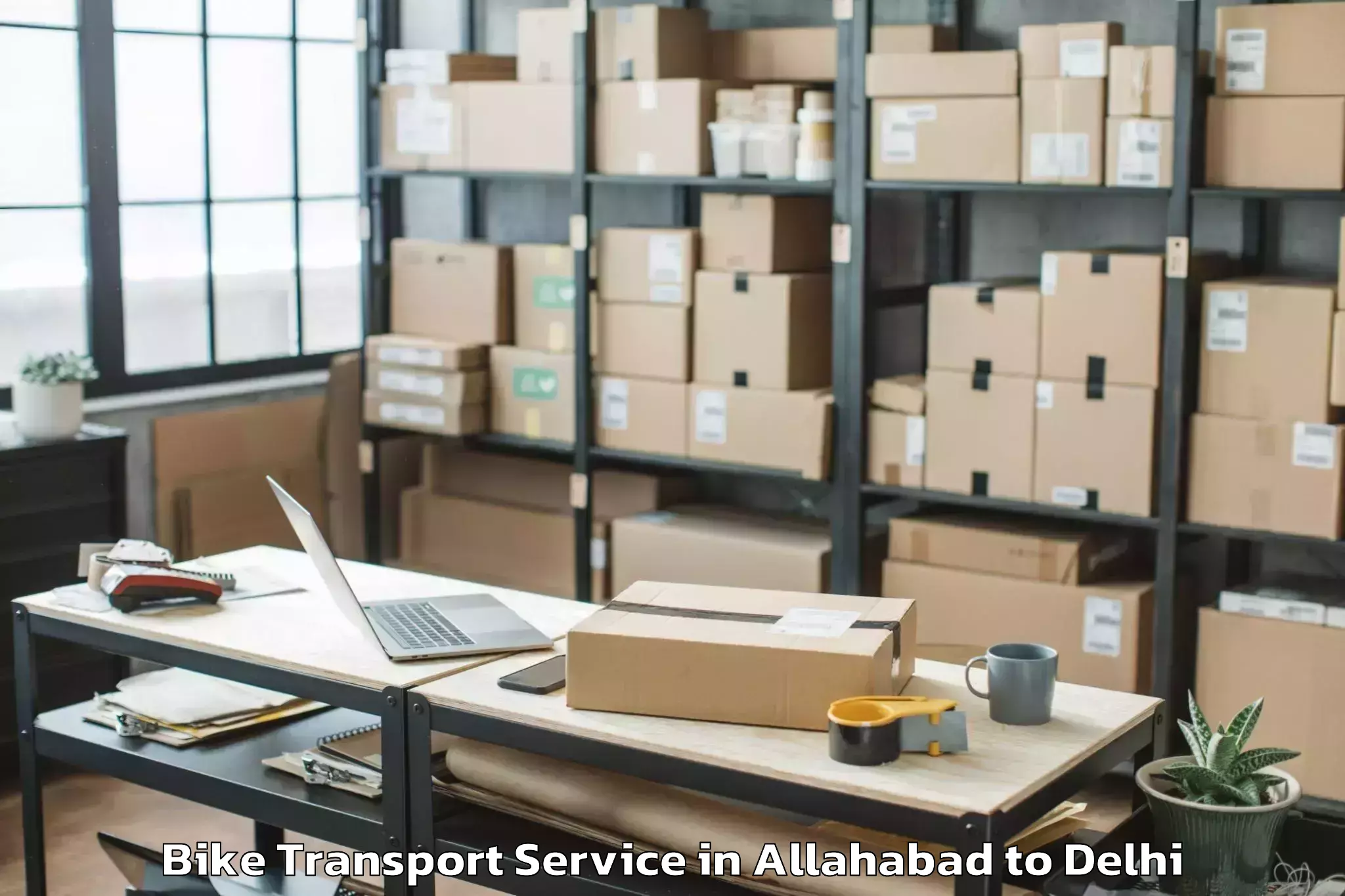 Book Your Allahabad to Omaxe Connaught Place Bike Transport Today